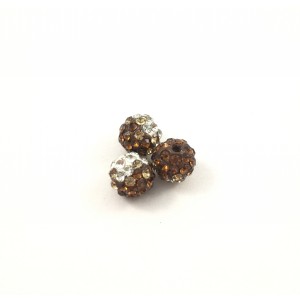 Pave bead 6 mm graduated crystal clear to brown